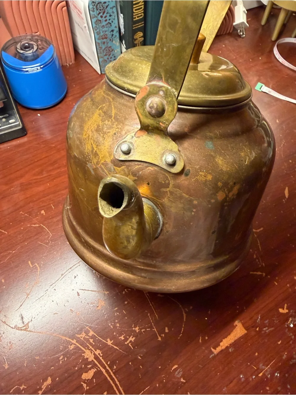 Vintage Solid Copper Tea Kettle - Made in Portugal - Farmhouse Decor